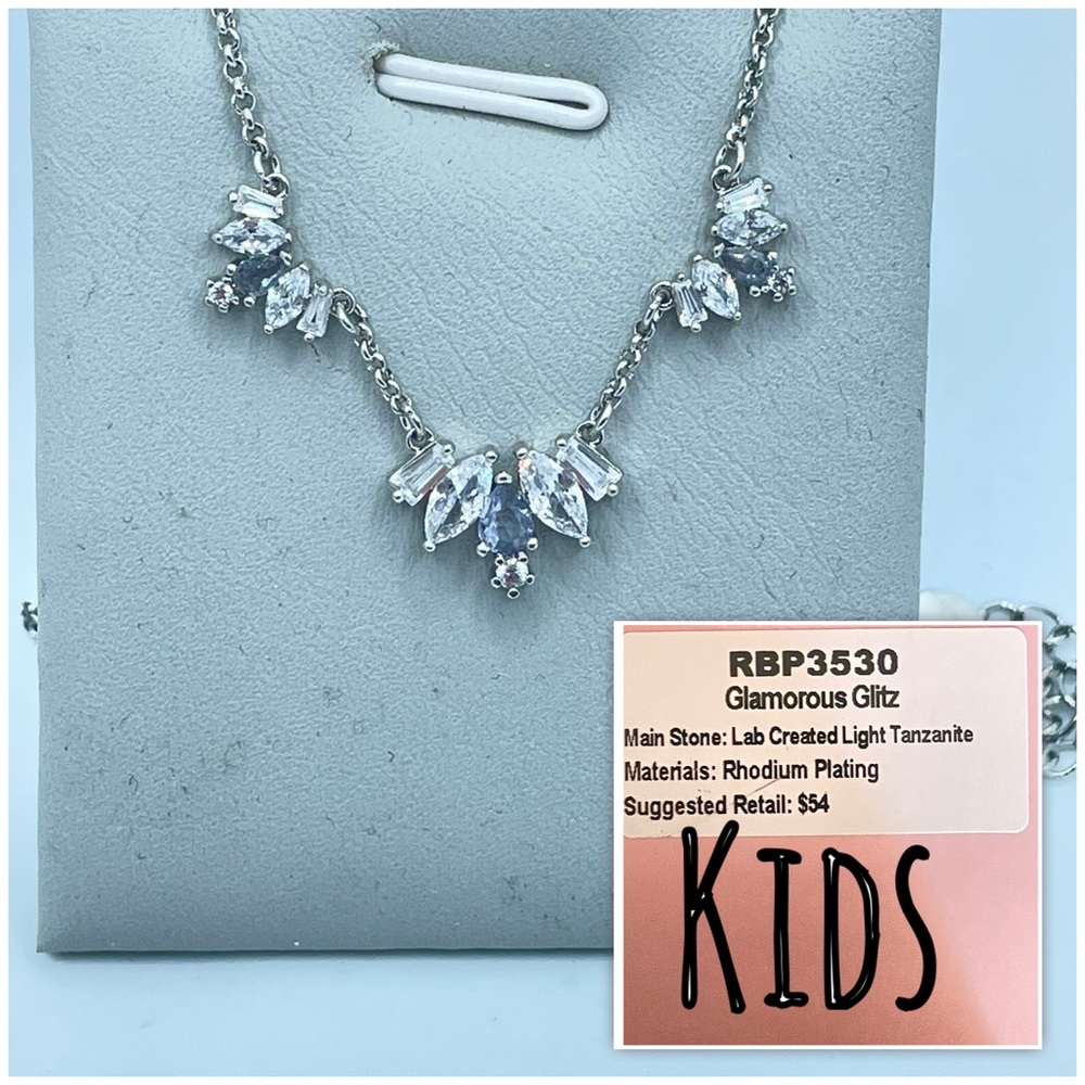 Kids necklace- tanzanite on rhodium